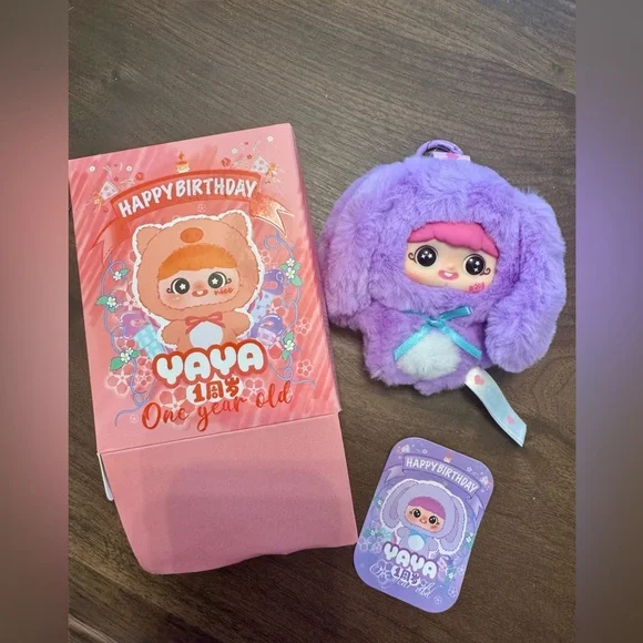 Baby Three Happy Birthday Yaya One Year Old Confirmed Purple Bunny - Picture 2 of 6